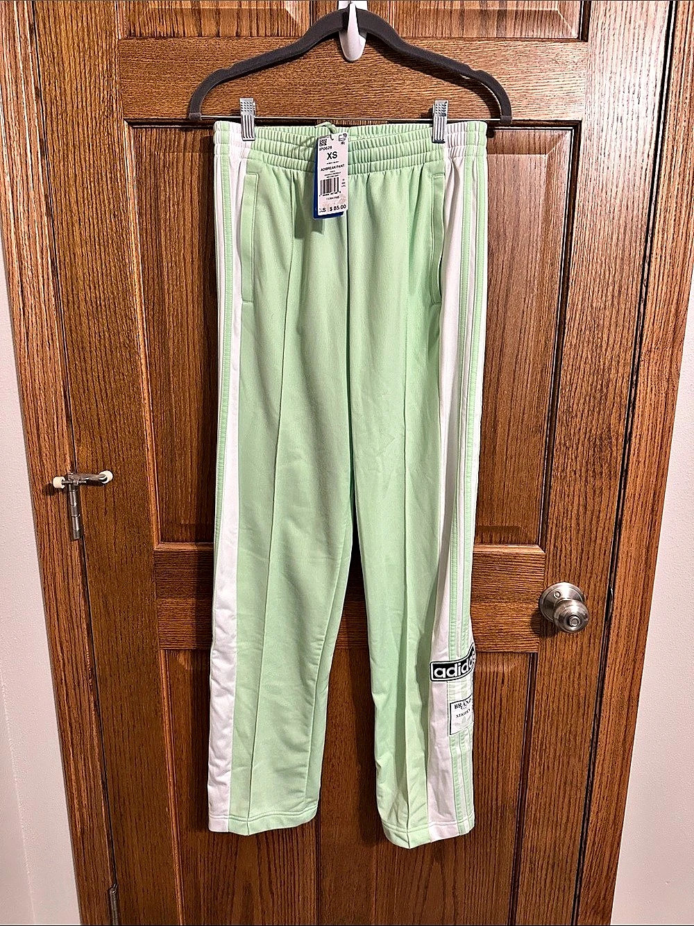 adidas Adibreak Pant Track Pants in Green & White Size XS NWT